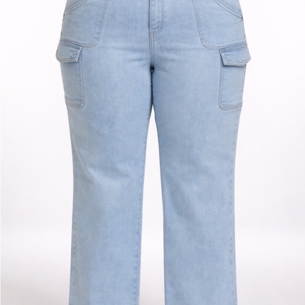 No Boundaries Light Blue Flare Cargo Jeans